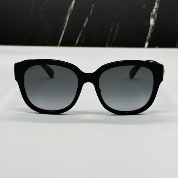 NEW GG1409SK 001 GUCCI BLACK GREY ROUND WOMEN GUCCI SUNGLASSES - Picture 4 of 14